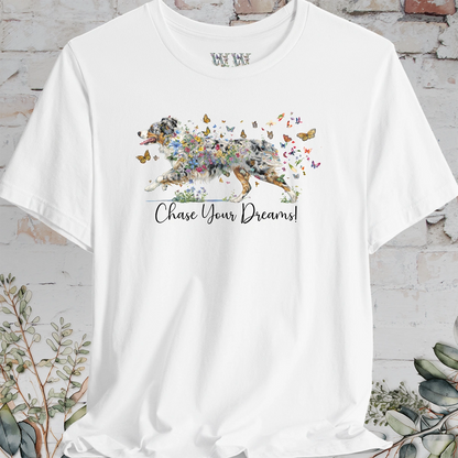 Australian Shepherd Blue Merle, "Live like the gate was left open" T shirt