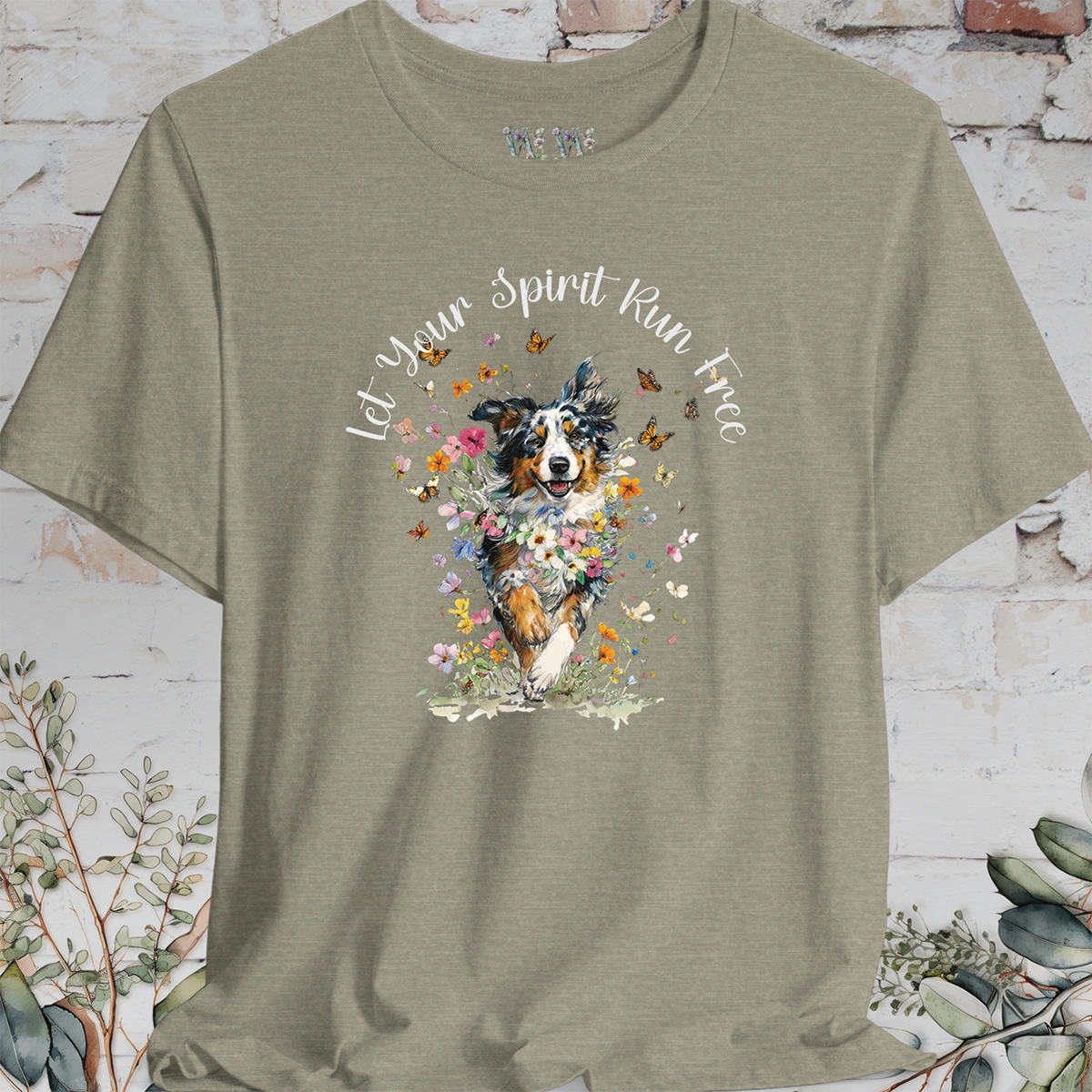Australian Shepherd 'Let your spirit run free' T shirt
