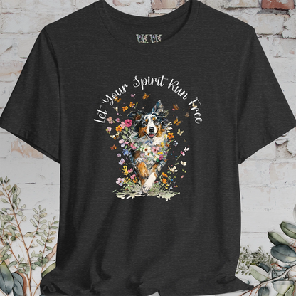 Australian Shepherd 'Let your spirit run free' T shirt