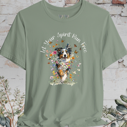 Australian Shepherd 'Let your spirit run free' T shirt