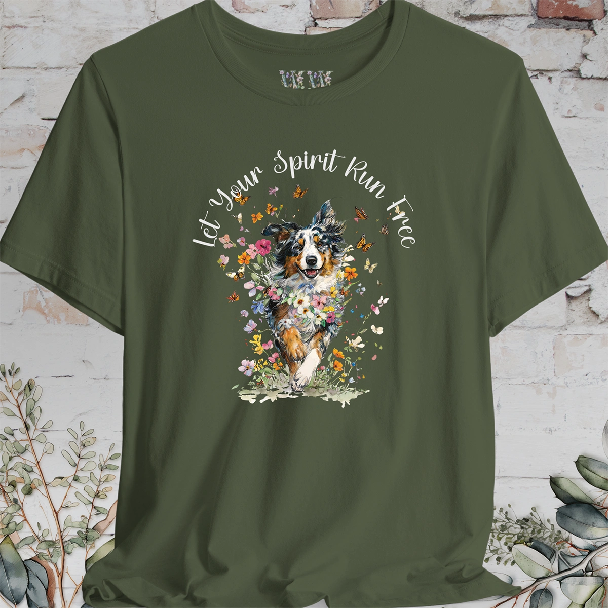 Australian Shepherd 'Let your spirit run free' T shirt