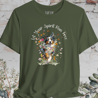 Australian Shepherd 'Let your spirit run free' T shirt