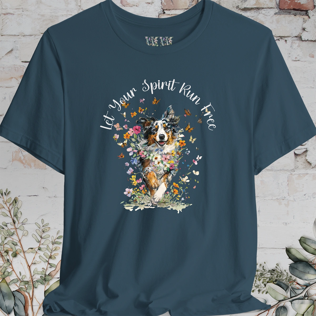 Australian Shepherd 'Let your spirit run free' T shirt