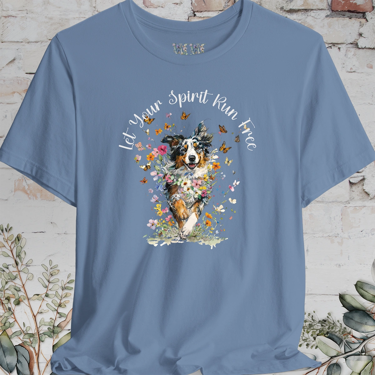 Australian Shepherd 'Let your spirit run free' T shirt