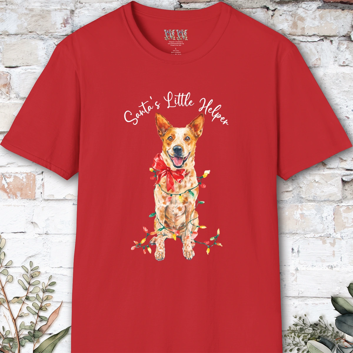 Australian Cattle Dog #3 (Red Heeler) Santa's little helper. unisex T shirt