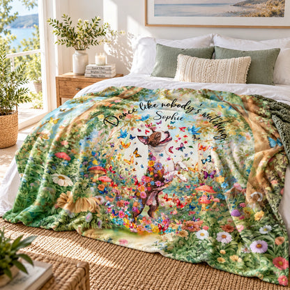 Boston Terrier #1 Dancing, Personalised Mystical Forest Blanket