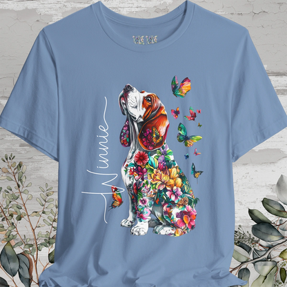 Basset Hound Floral Personalized T shirt