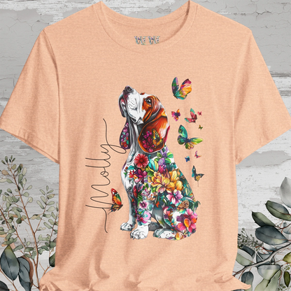 Basset Hound Floral Personalized T shirt