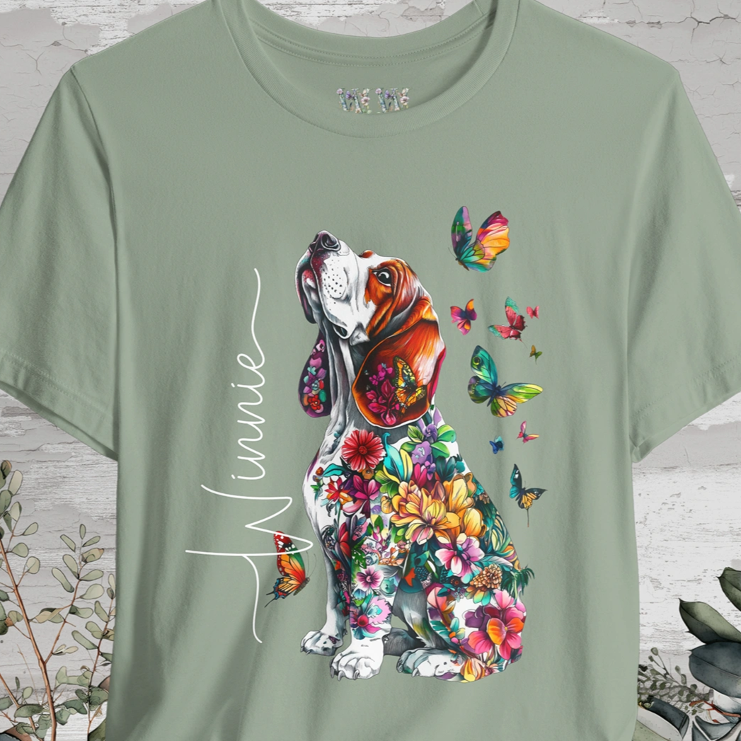 Basset Hound Floral Personalized T shirt