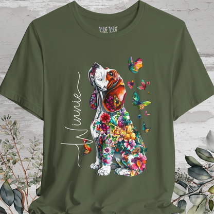 Basset Hound Floral Personalized T shirt