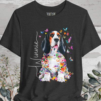 Basset Hound #4 Floral Personalized T shirt