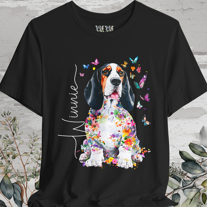 Basset Hound #4 Floral Personalized T shirt