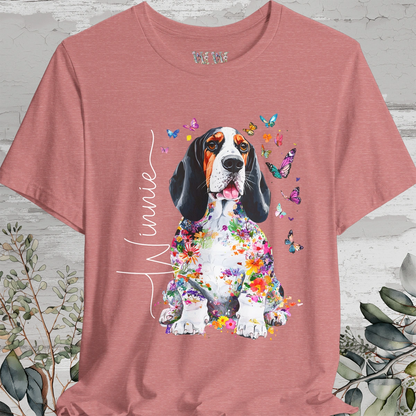 Basset Hound #4 Floral Personalized T shirt