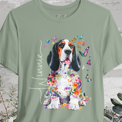 Basset Hound #4 Floral Personalized T shirt