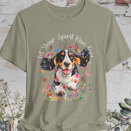 Basset Hound 'Let your spirit run free' Unisex T shirt