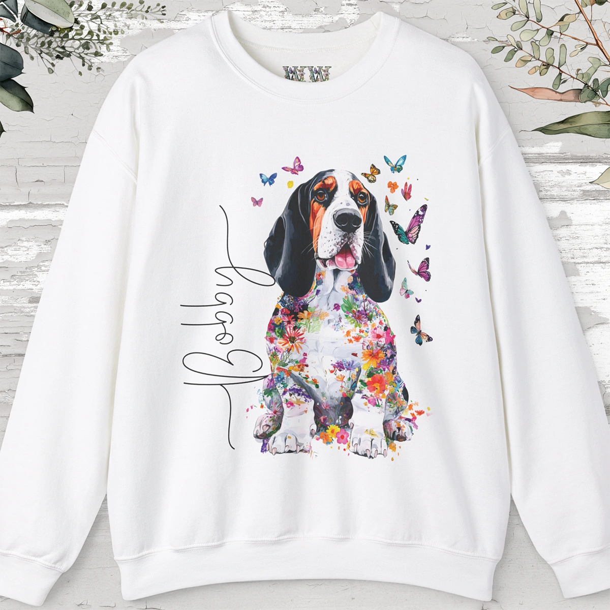 Floral, Butterfly Dog, Personalised Sweatshirt - Any design