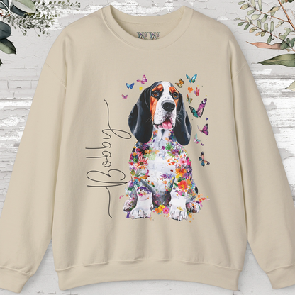 Basset Hound #1 Floral Personalised Sweatshirt