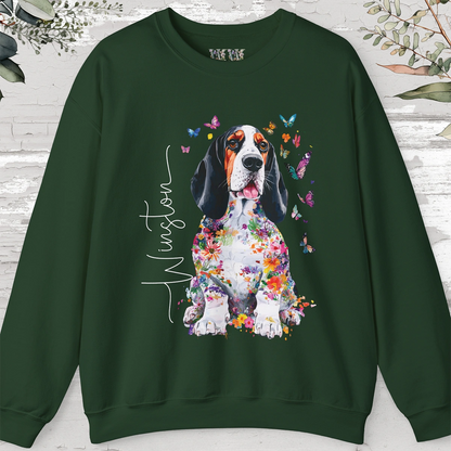 Basset Hound #1 Floral Personalised Sweatshirt