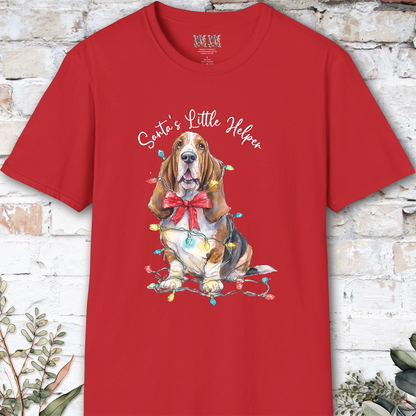 Basset Hound Santa's little helper, unisex T shirt