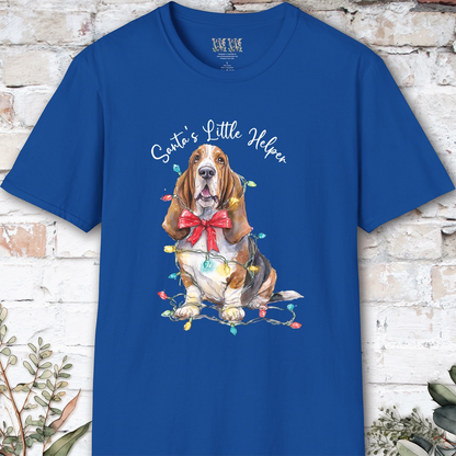 Basset Hound Santa's little helper, unisex T shirt