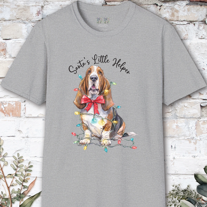 Basset Hound Santa's little helper, unisex T shirt