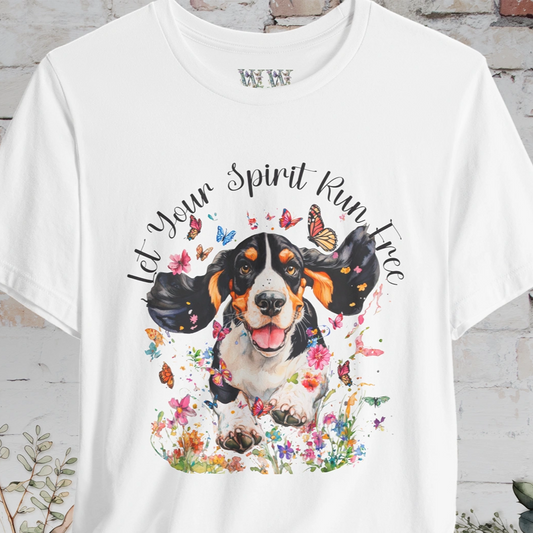 Basset Hound 'Let your spirit run free' #2 Unisex T shirt