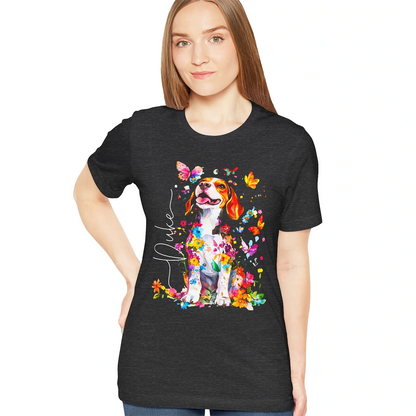Beagle #2 Floral Personalized T shirt