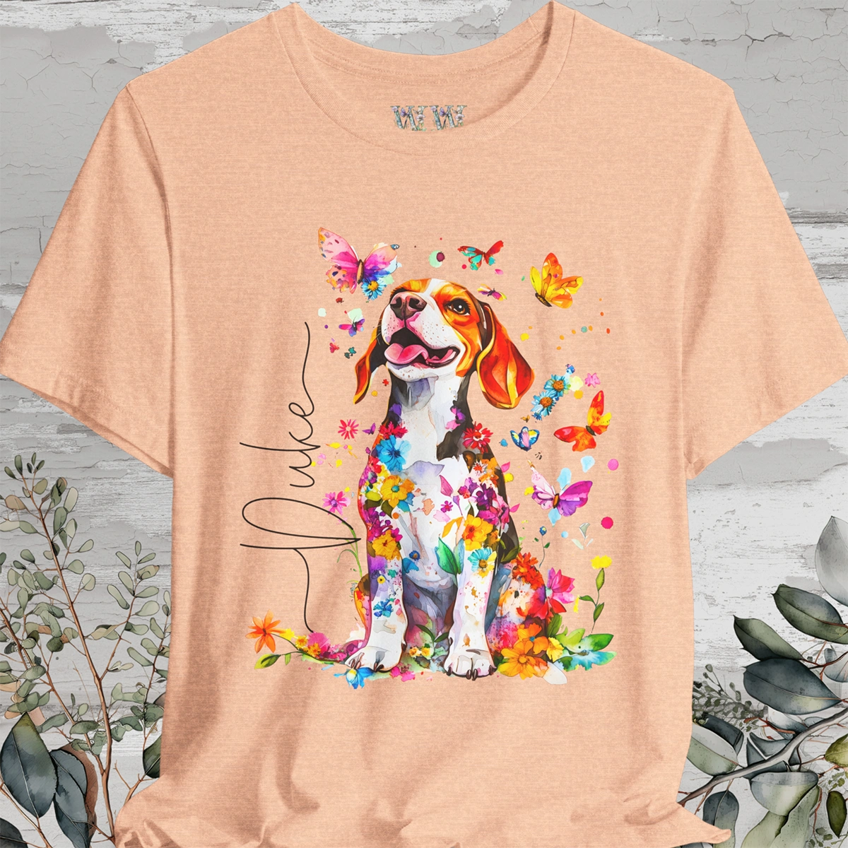 Beagle #2 Floral Personalized T shirt