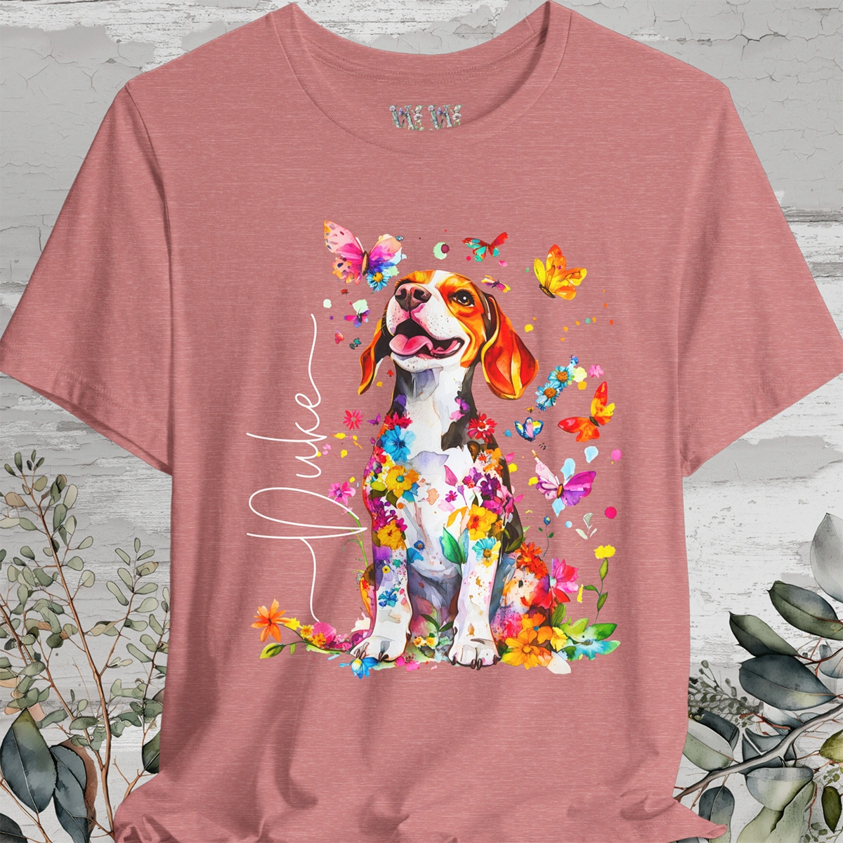 Beagle #2 Floral Personalized T shirt