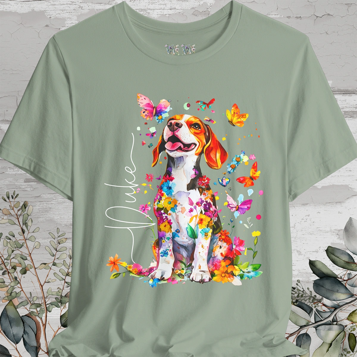 Beagle #2 Floral Personalized T shirt