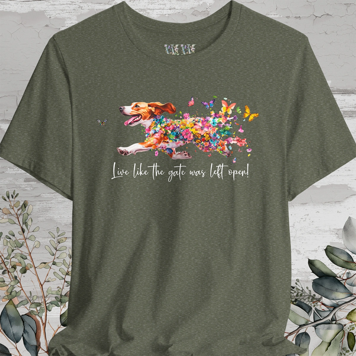 Beagle #2 'Live like the gate was left open' T shirt