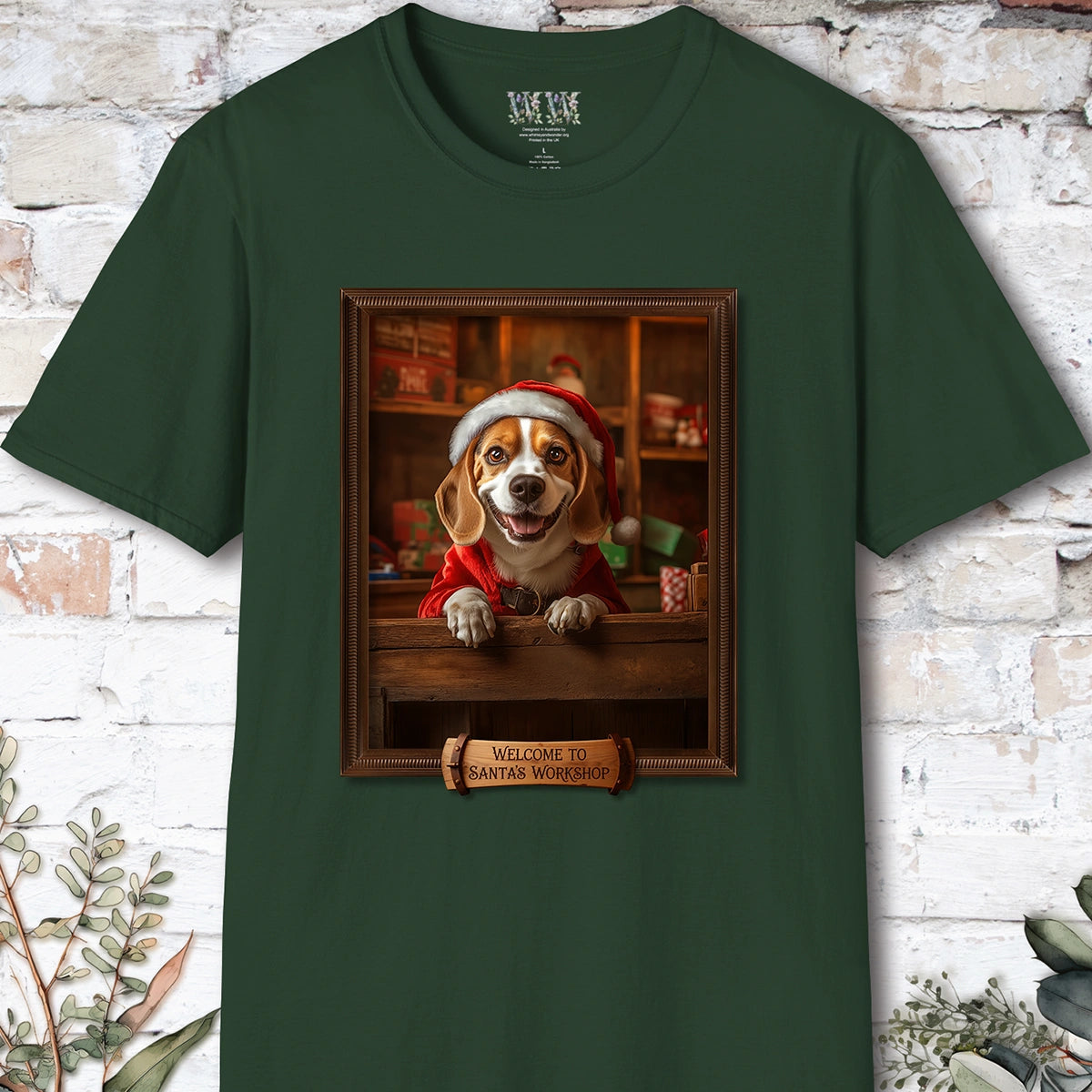 Beagle Santa's Workshop Unisex T shirt