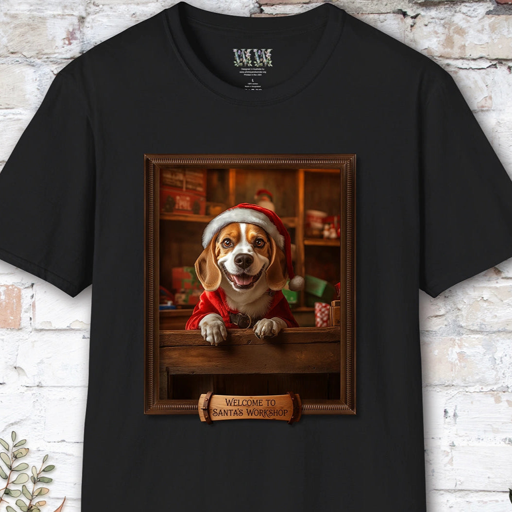 Beagle Santa's Workshop Unisex T shirt