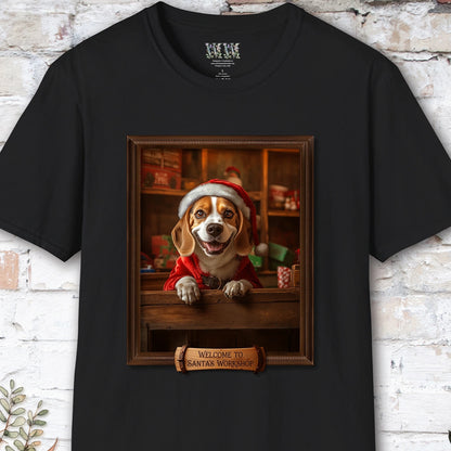 Beagle Santa's Workshop Unisex T shirt