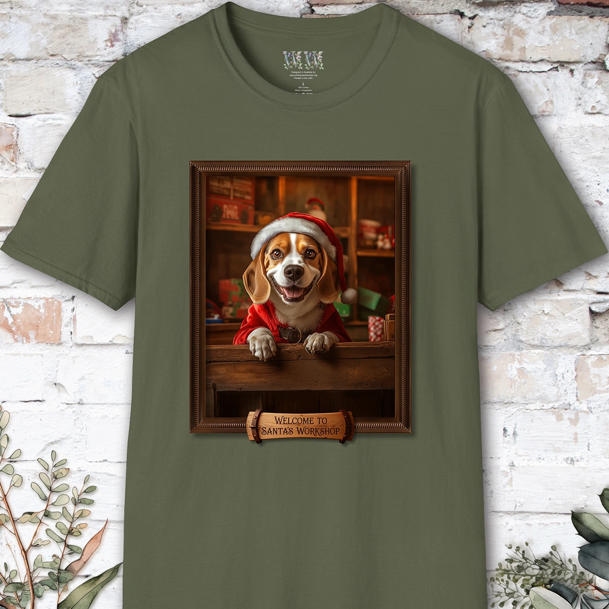 Beagle Santa's Workshop Unisex T shirt