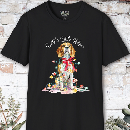 Beagle Santa's little helper, unisex T shirt