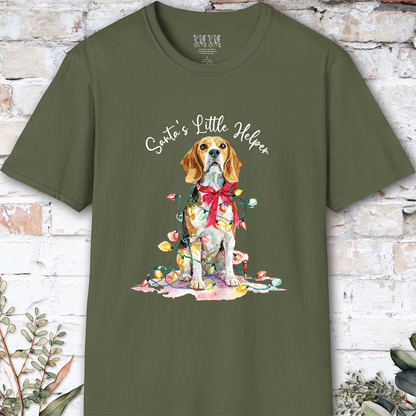Beagle Santa's little helper, unisex T shirt