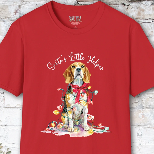 Beagle Santa's little helper, unisex T shirt
