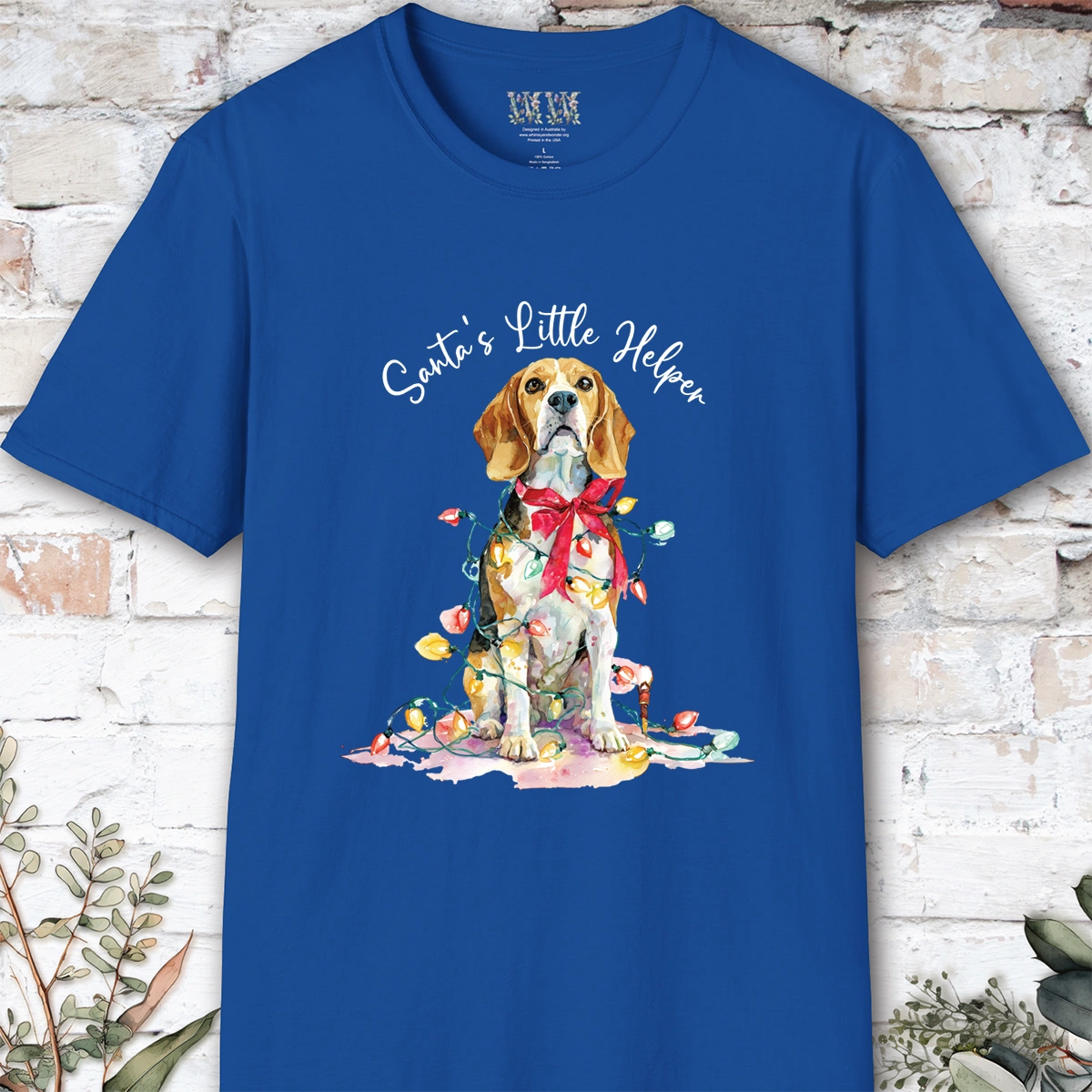 Beagle Santa's little helper, unisex T shirt
