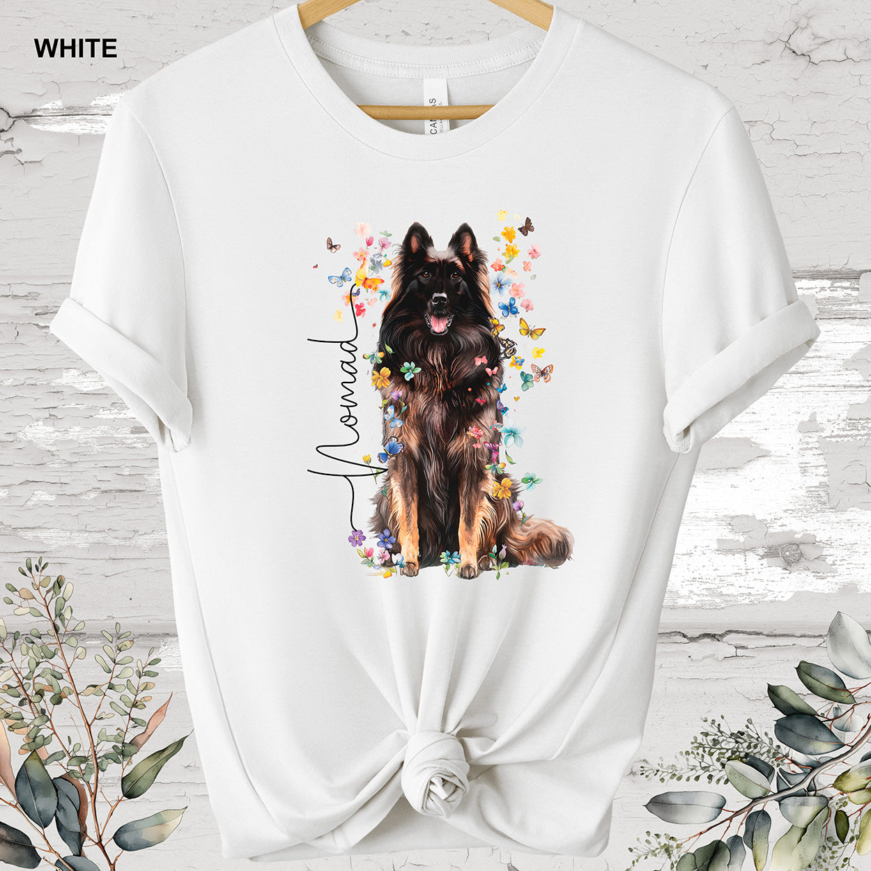 Belgian Tervuren Floral Personalized T shirt