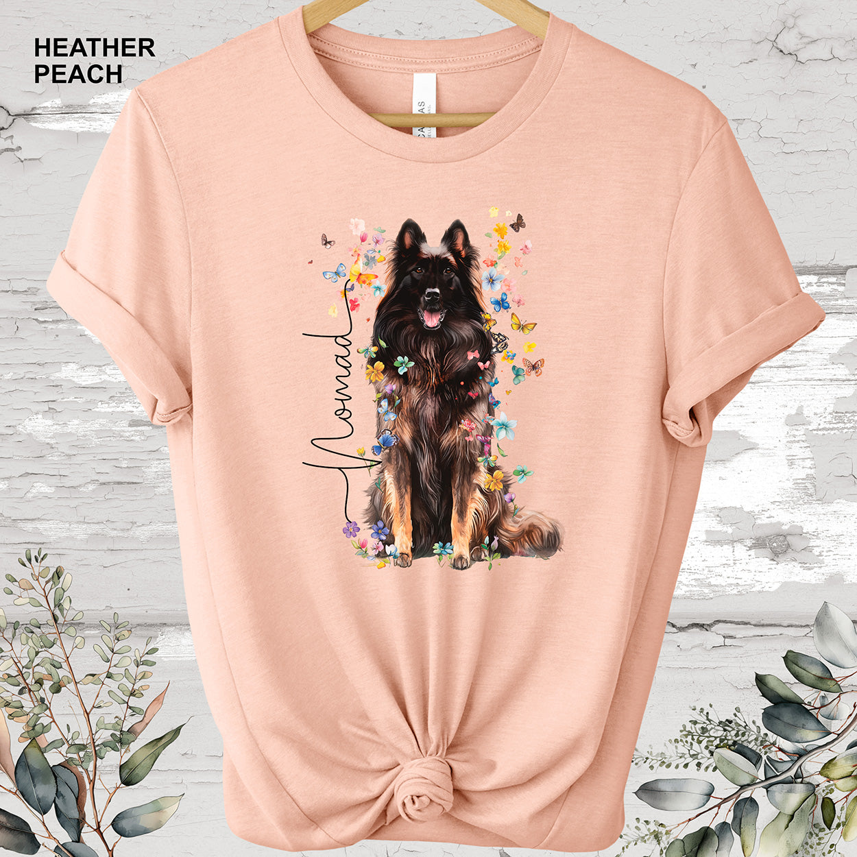 Belgian Tervuren Floral Personalized T shirt