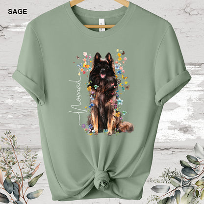 Belgian Tervuren Floral Personalized T shirt