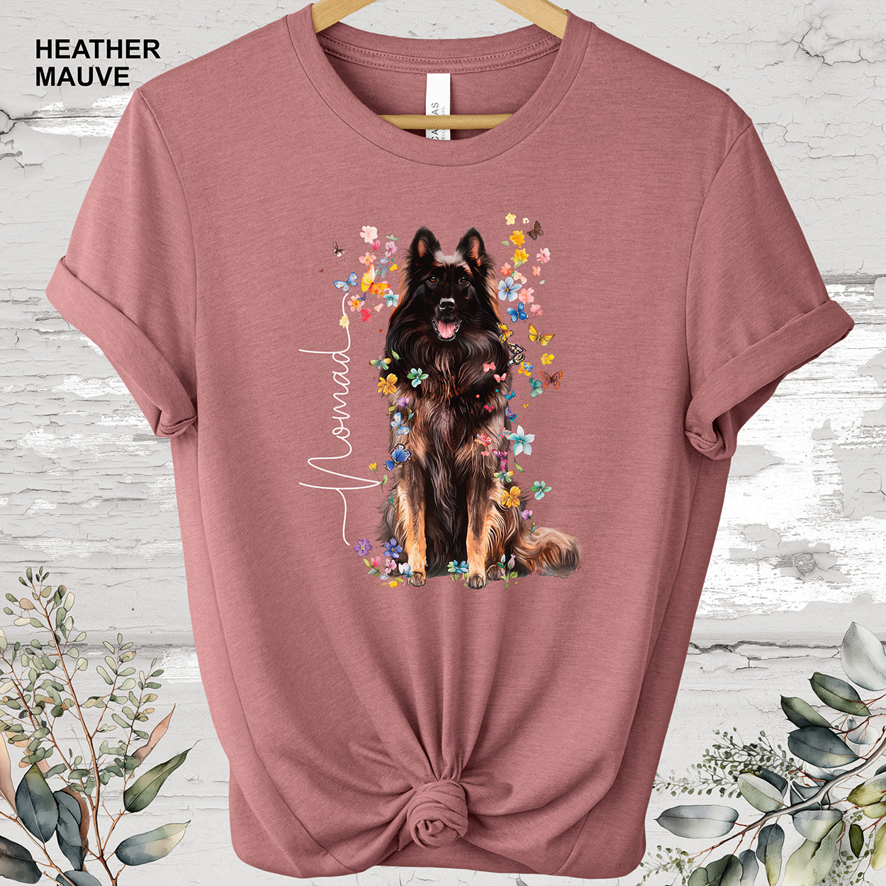 Belgian Tervuren Floral Personalized T shirt