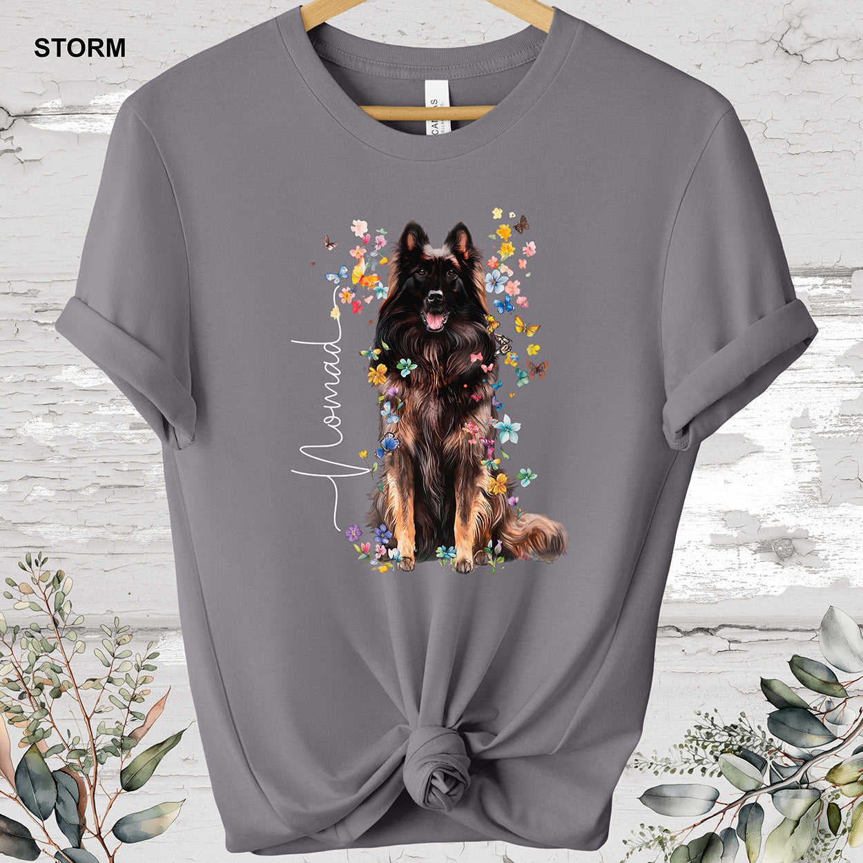 Belgian Tervuren Floral Personalized T shirt