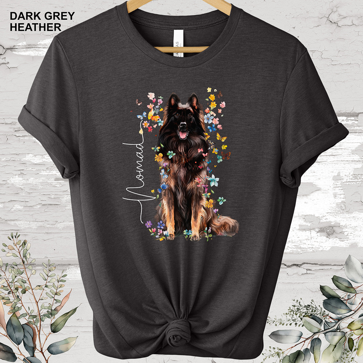 Belgian Tervuren Floral Personalized T shirt