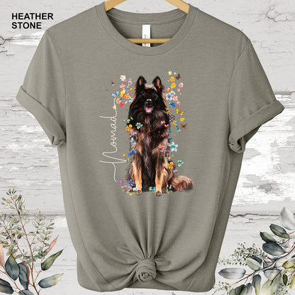 Belgian Tervuren Floral Personalized T shirt