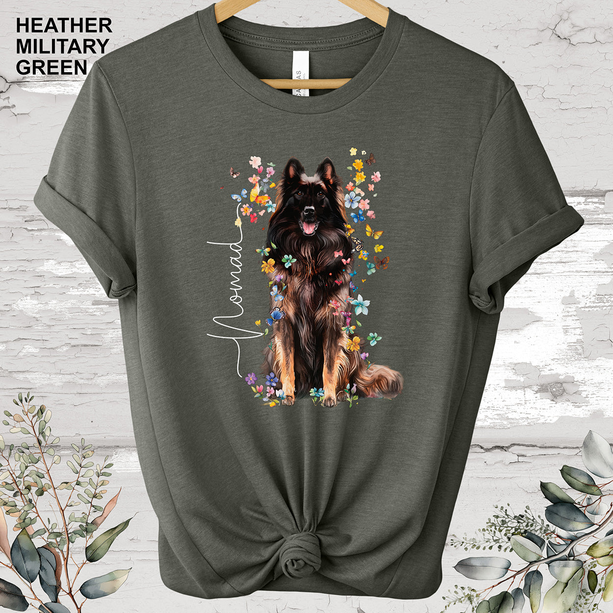 Belgian Tervuren Floral Personalized T shirt