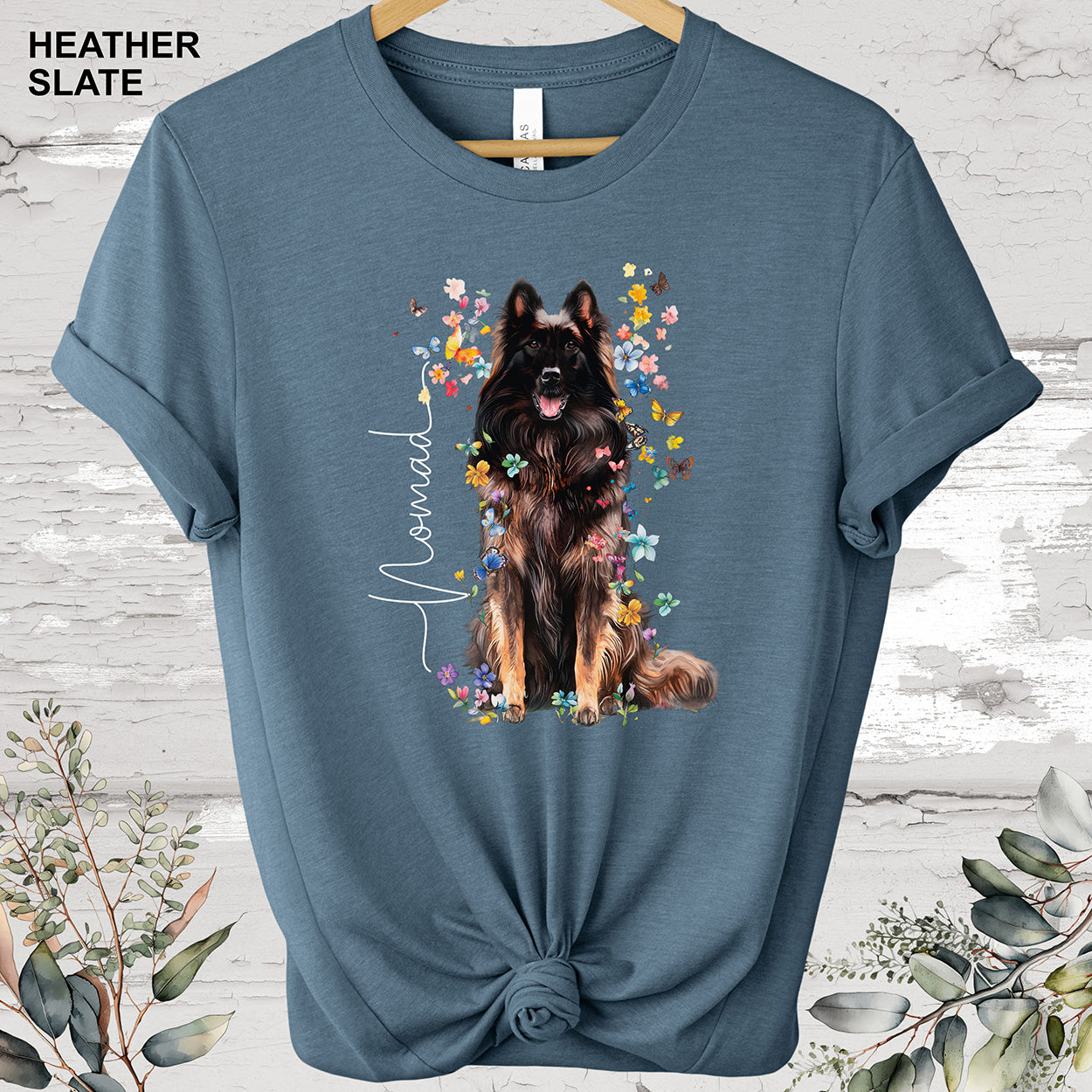 Belgian Tervuren Floral Personalized T shirt