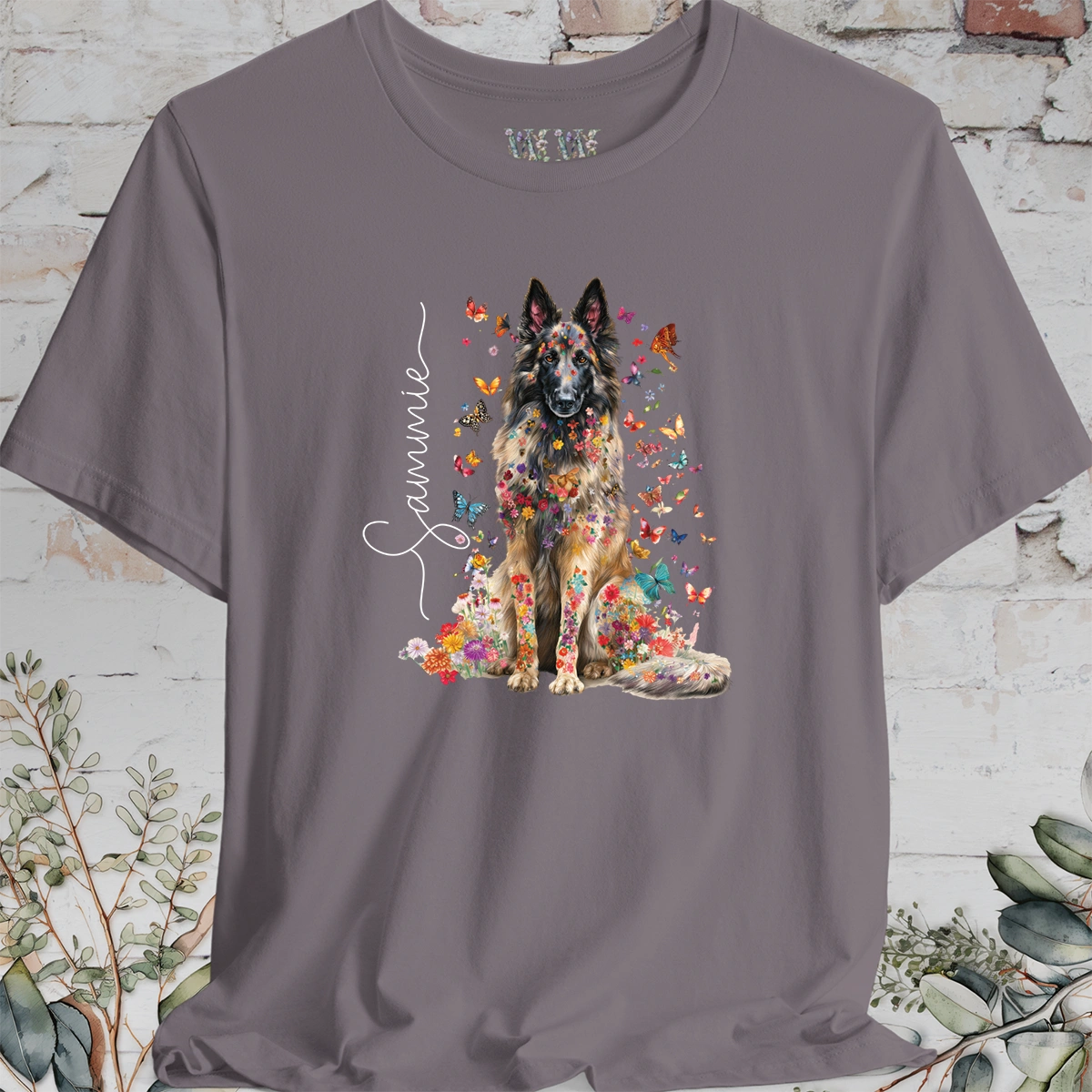 Belgian Tervuren #2 Floral Personalized T shirt