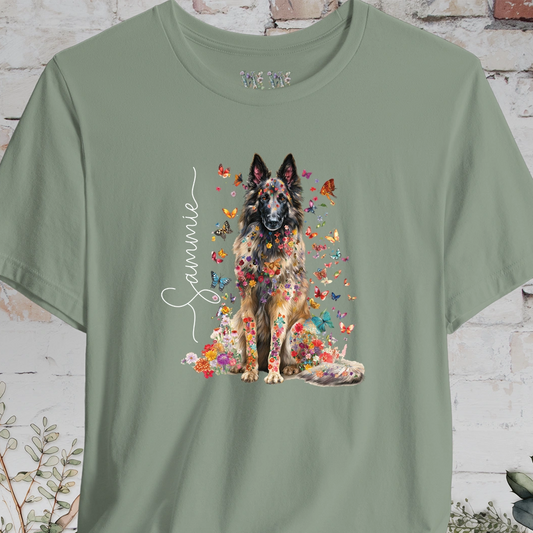 Belgian Tervuren #2 Floral Personalized T shirt